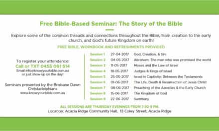 The Story of the Bible – Seminar Dates